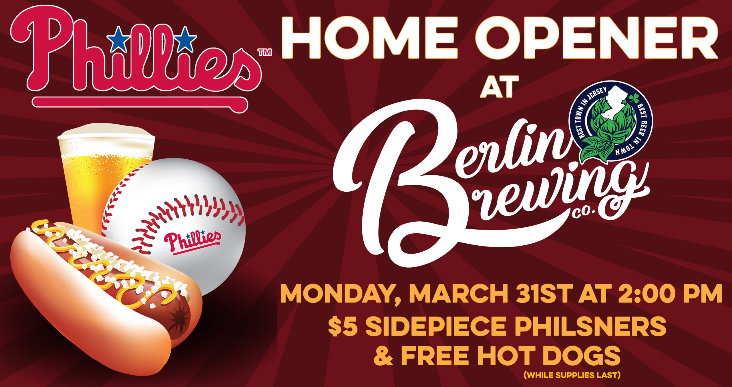 Phillies Home Opener Event Header - March 31 at 2 PM