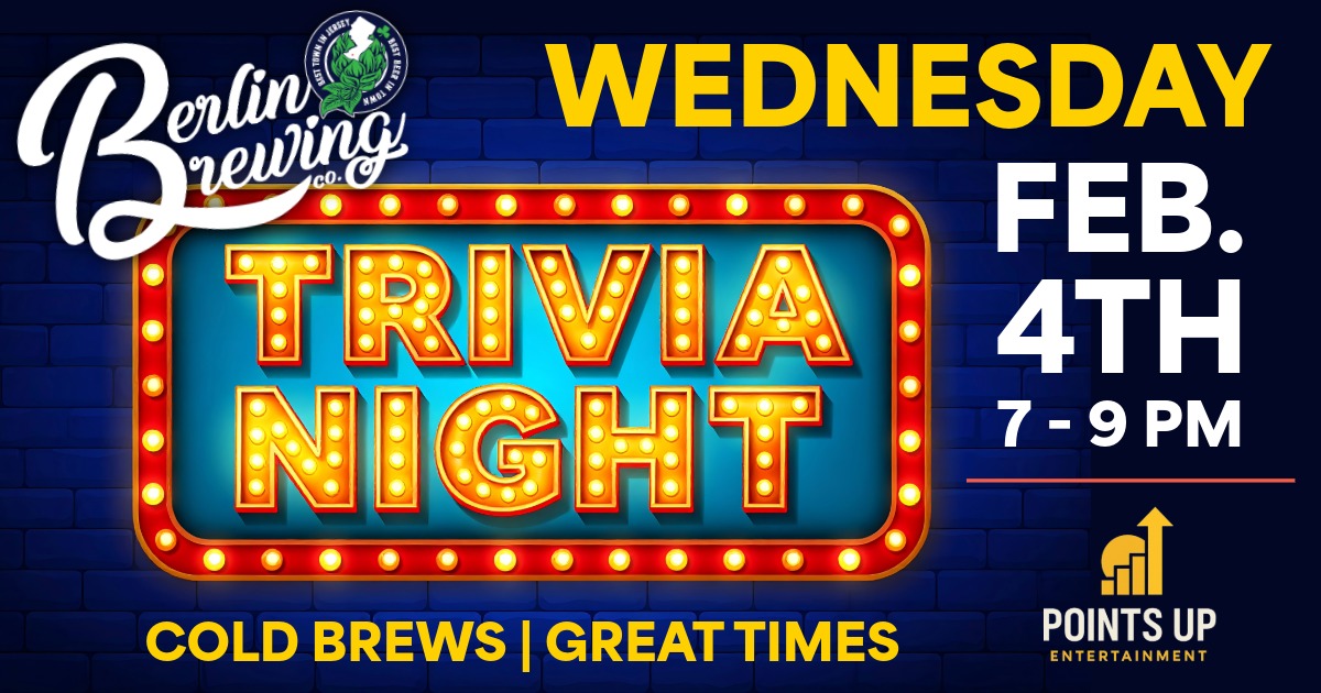 Trivia Night Event Cover - Event happening on Feb. 4 from 7 to 9 PM