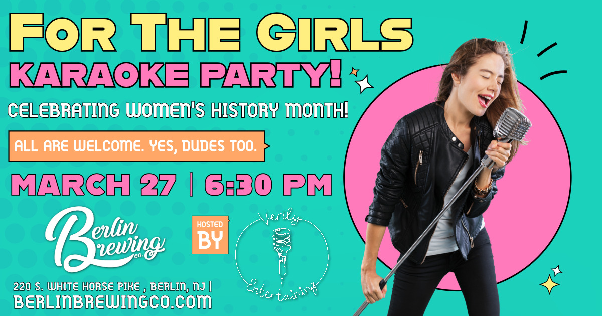 Women's Month Karaoke Party event, Friday, March 27th at 6:30 PM