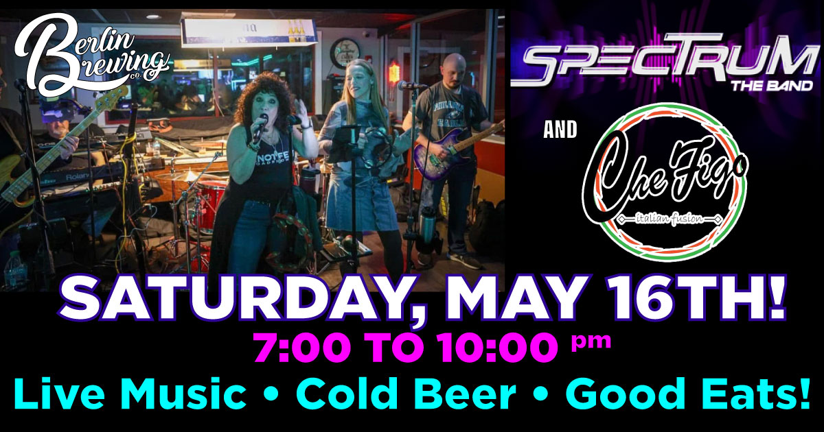 Spectrum Live in the taproom, May 16th at 7PM