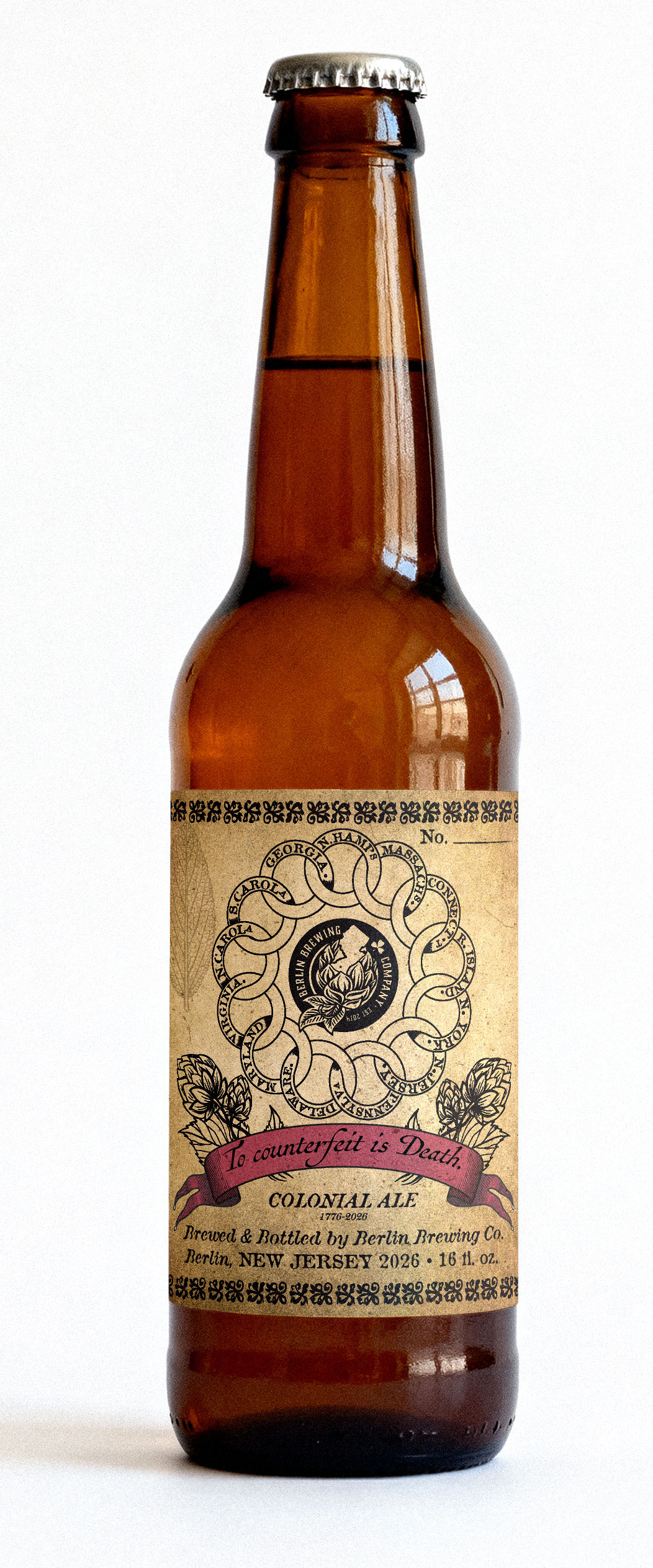 To Counterfeit is Death beer bottle art - decorative only